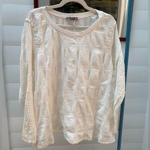 Flax Urban Stretch Dot Pullover Top Cream XL